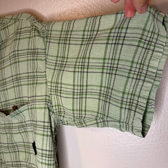 Patagonia Men's Organic Cotton Green Button Up Casual Short Sleeve Shirt LARGE - Picture 4 of 7